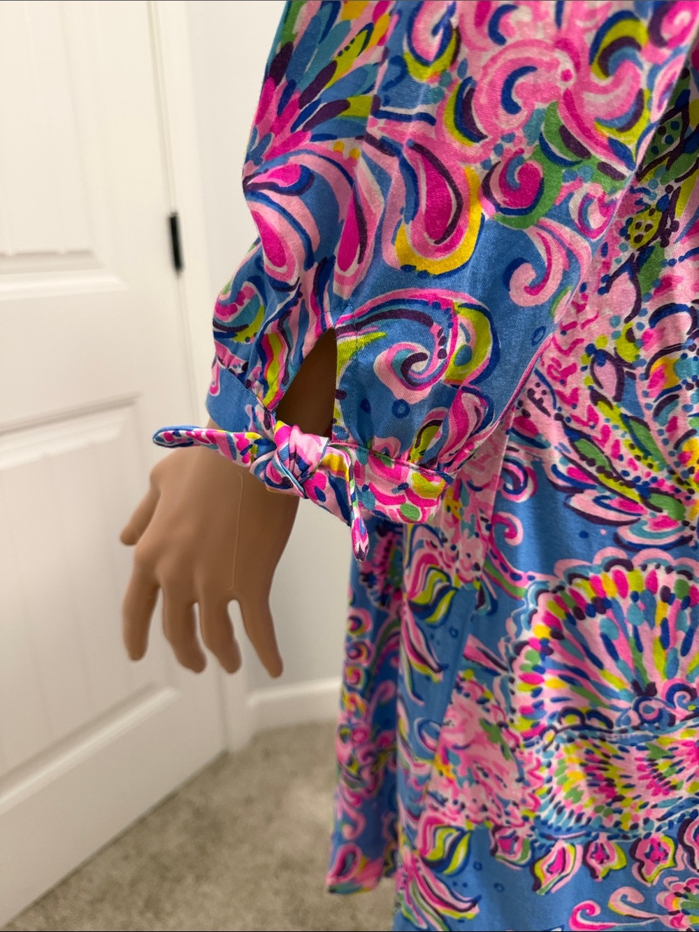 Lilly Pulitzer Blue Dress with Pink Paisley Print - Picture 6 of 10